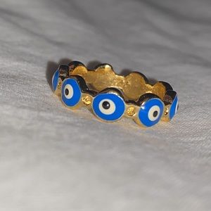 Evil Eyes Ring 18K Gold Plated